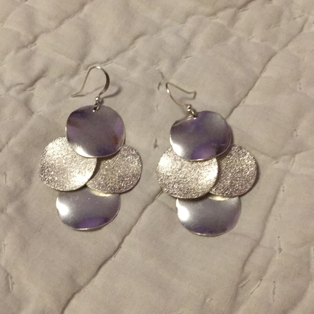 Silver circle earrings